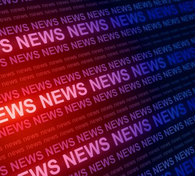 Creative red news header background. Information and breaking concept. 3D Rendering